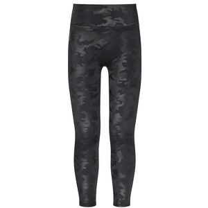 Spanx Girl's Faux Leather Camo Leggings Matte Black Camo Size M (8/10)